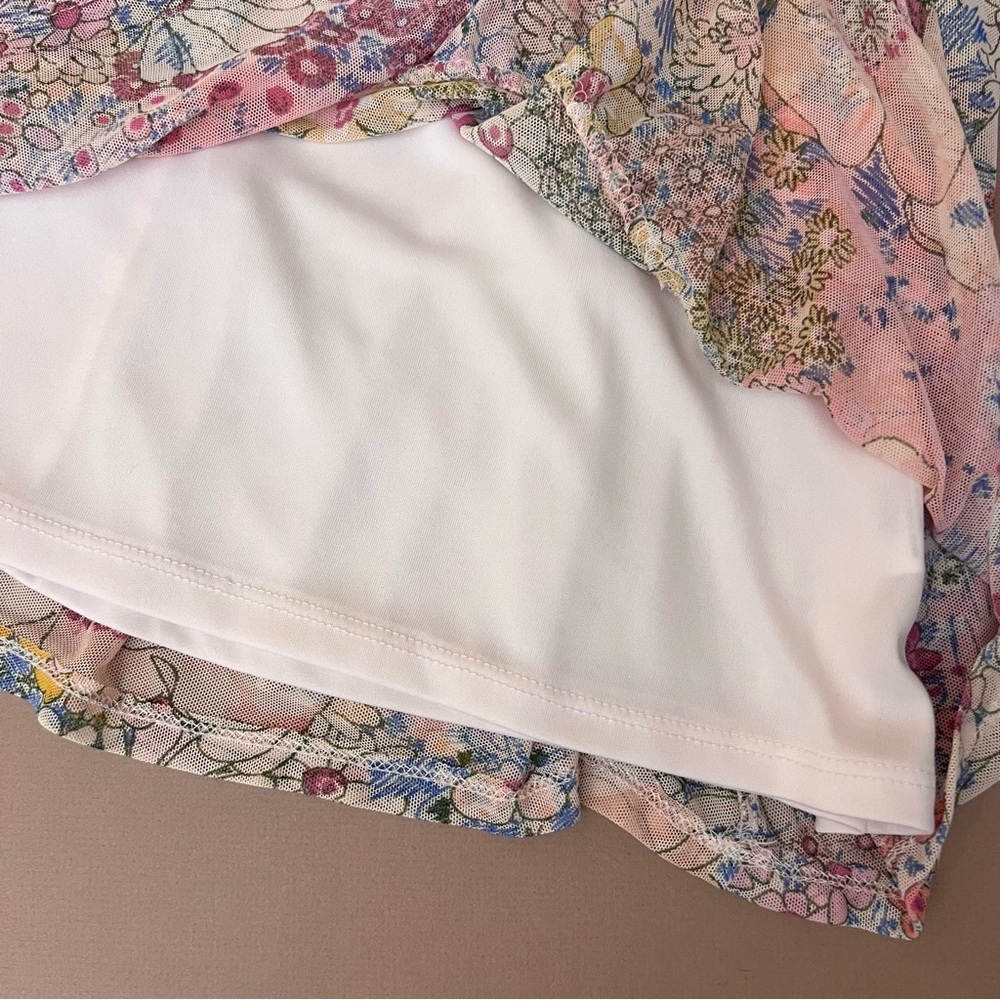 Dainty Floral Fairy Tiered Swing Mini Dress - Picture 8 of 10